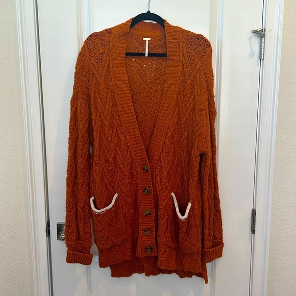 Free People Montana oversized chunky cable knit cardigan - Picture 3 of 6